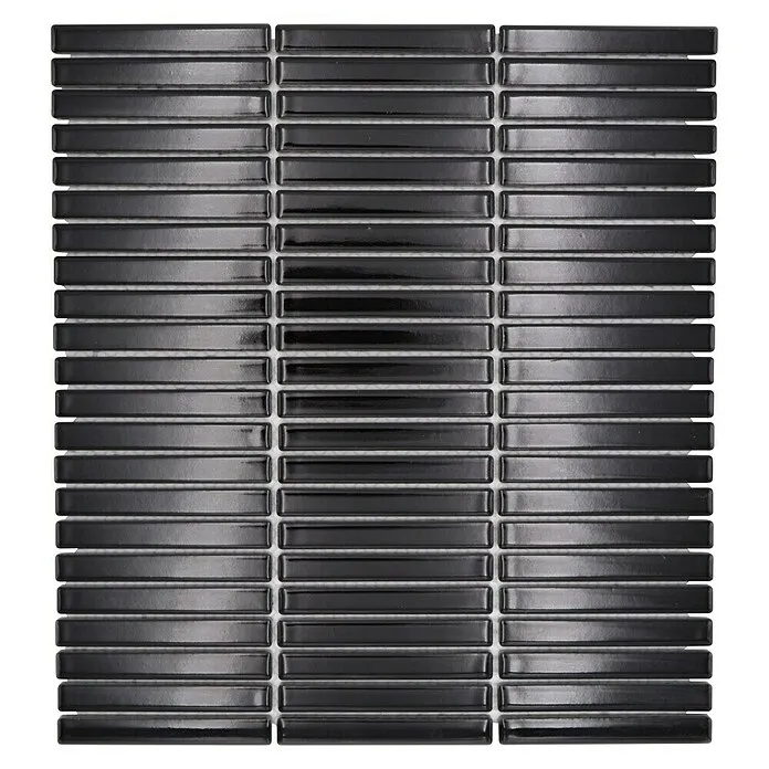 Mozaïektegel stroken CG BBM 21 - 30,8 x 28,2 cm, Zwart, Glanzend