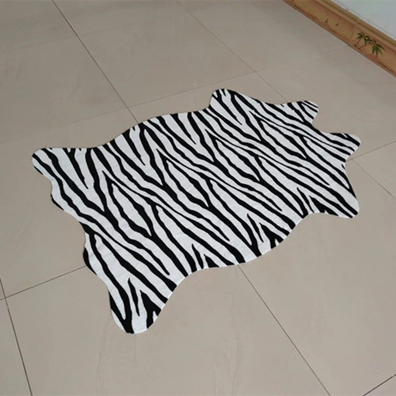 Onregelmatig vloerkleed met dierenhuidprint Meerkleurig Eenvoud Vloerkleed Synthetisch Vlekbestendig Eenvoudig te onderhou...