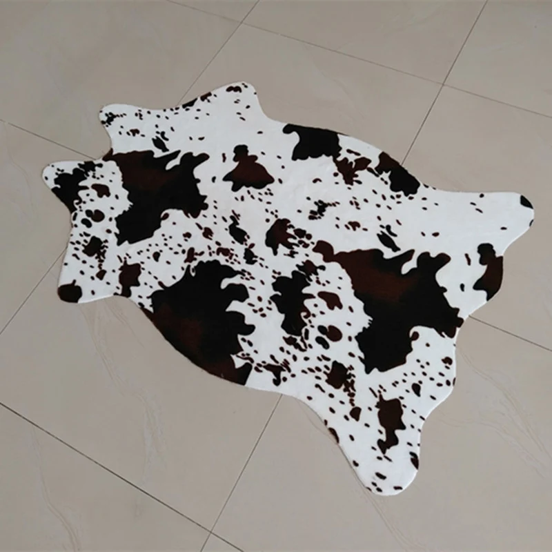 Onregelmatig vloerkleed met dierenhuidprint Meerkleurig Eenvoud Vloerkleed Synthetisch Vlekbestendig Eenvoudig te onderhou...