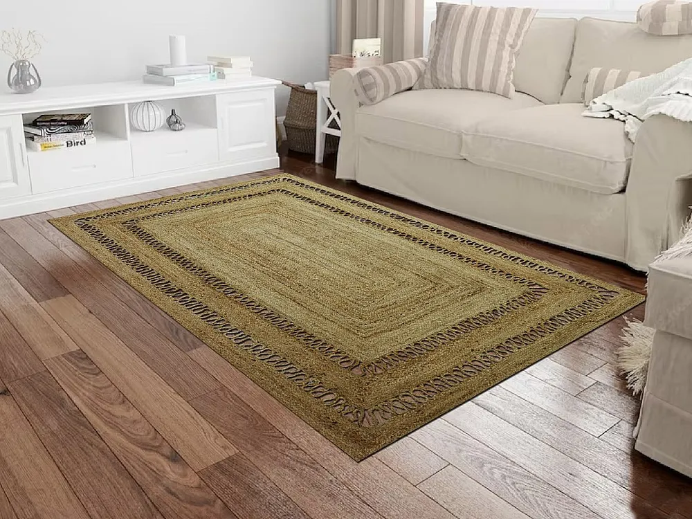 Opengewerkt gevlochten tapijt van 100% jute - 160 x 230 cm - Naturel - JARAVI