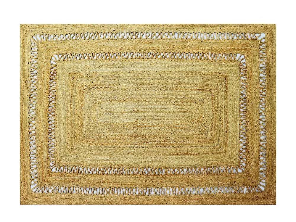 Opengewerkt gevlochten tapijt van 100% jute - 160 x 230 cm - Naturel - JARAVI