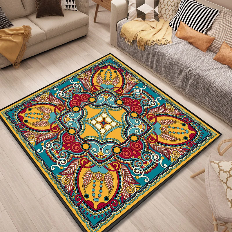 Perzisch deurkleed Tapijt met veelkleurige tribale print Polypropyleen Huisdiervriendelijk antislip Vlekbestendig vloerkleed
