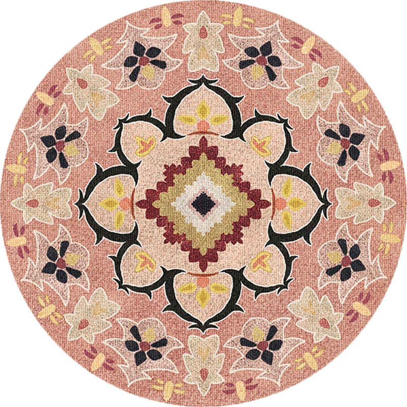 Roze Americana-tapijt, synthetisch tribaal tapijt, antislip ruggedeelte voor de woonkamer