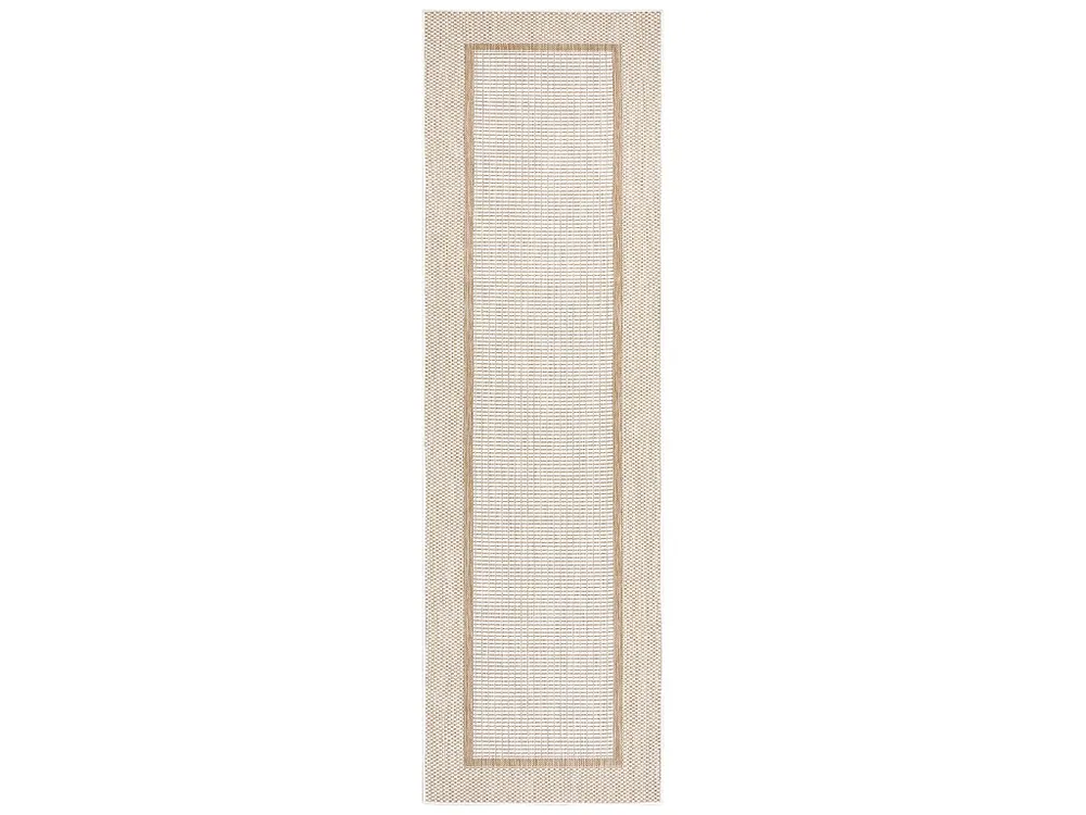 Sisal tapijt, Loper SION Kader 21782 plat te weven ecru / natuurtint 80x300 cm