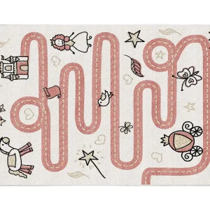 Speels kindertapijt met magische motieven voor binnen buiten - 100 x 150 cm - Roze - CHEMINIO