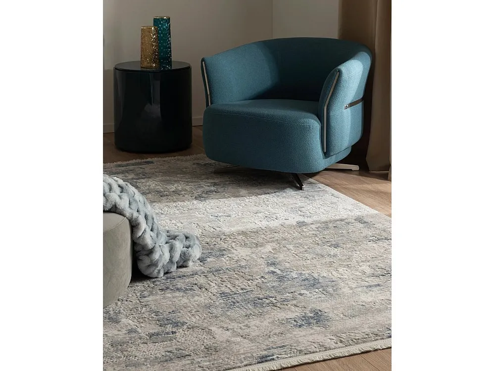 Tapijt 160x160 Blauw Davos Excellence