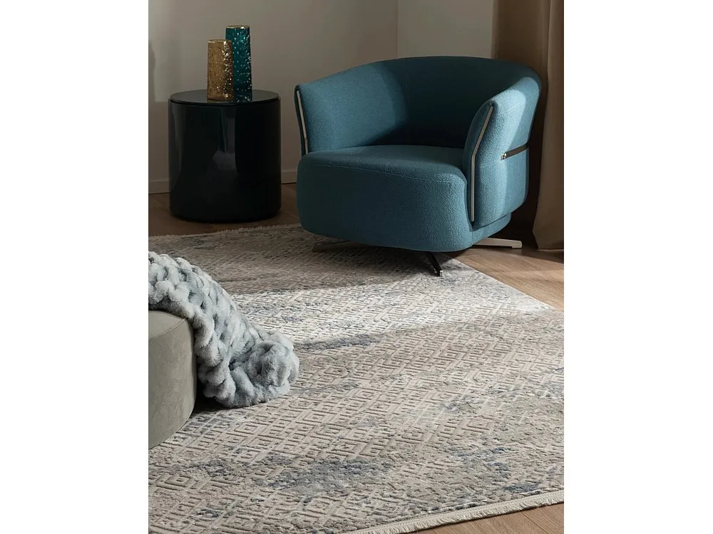 Tapijt 160x160 Blauw Davos Fusion