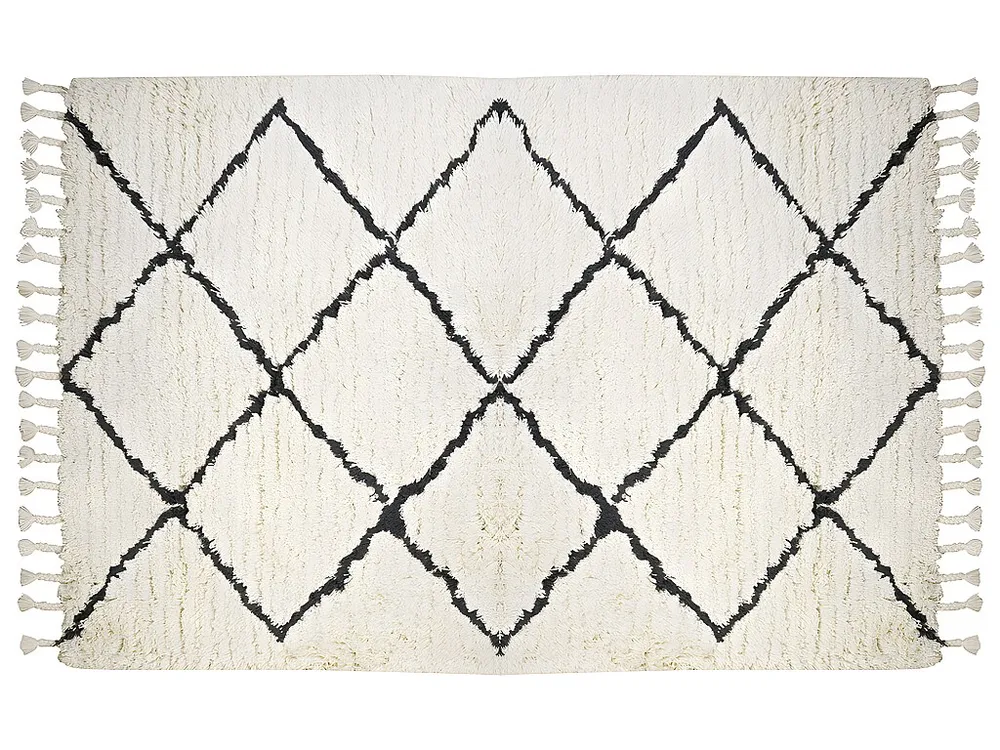 Tapijt berber MARCUS - wol - 160x230 - Beige&zwart - online
