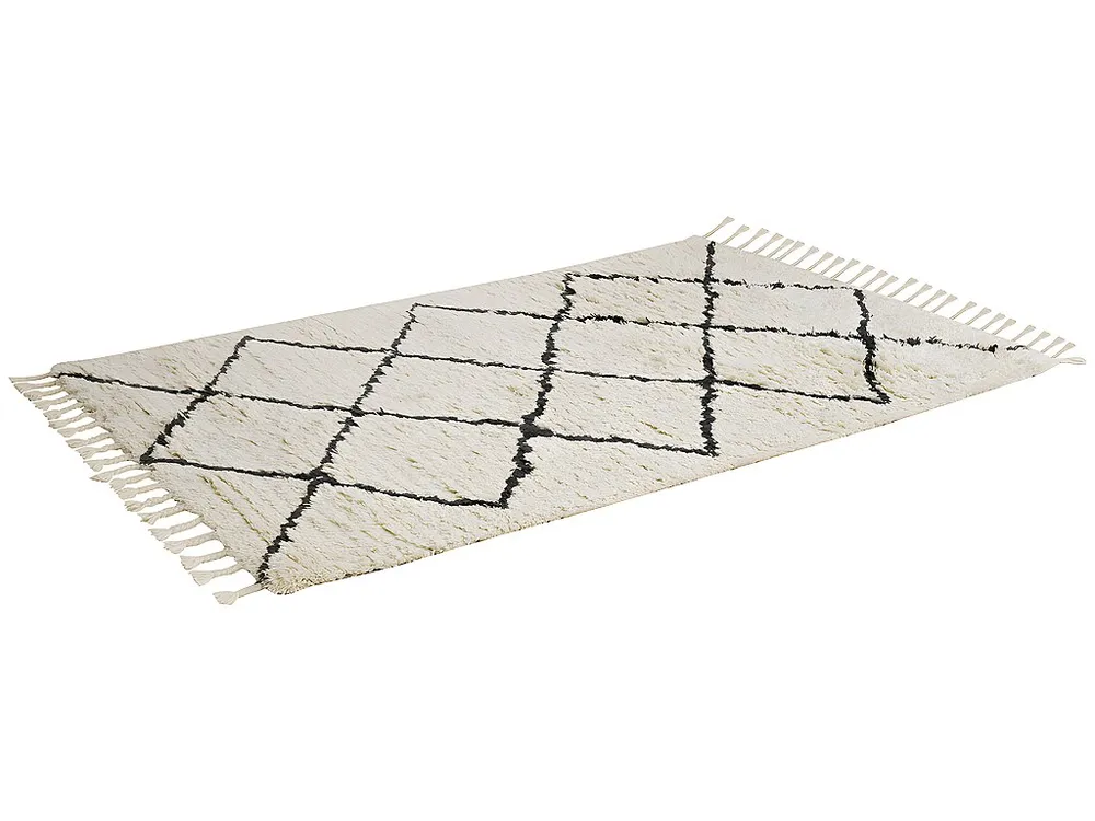 Tapijt berber MARCUS - wol - 160x230 - Beige&zwart - online