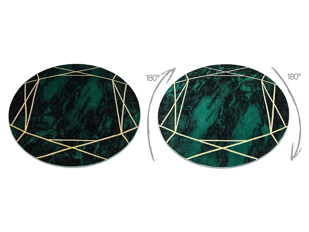 Tapijt EMERALD exclusief 1022 cirkel - glamour, stijlvol marmer, geome cercle 160 cm