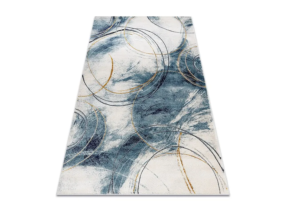 Tapijt EMERALD exclusief A0087 glamour, stijlvol cirkels blauw / goud 140x190 cm