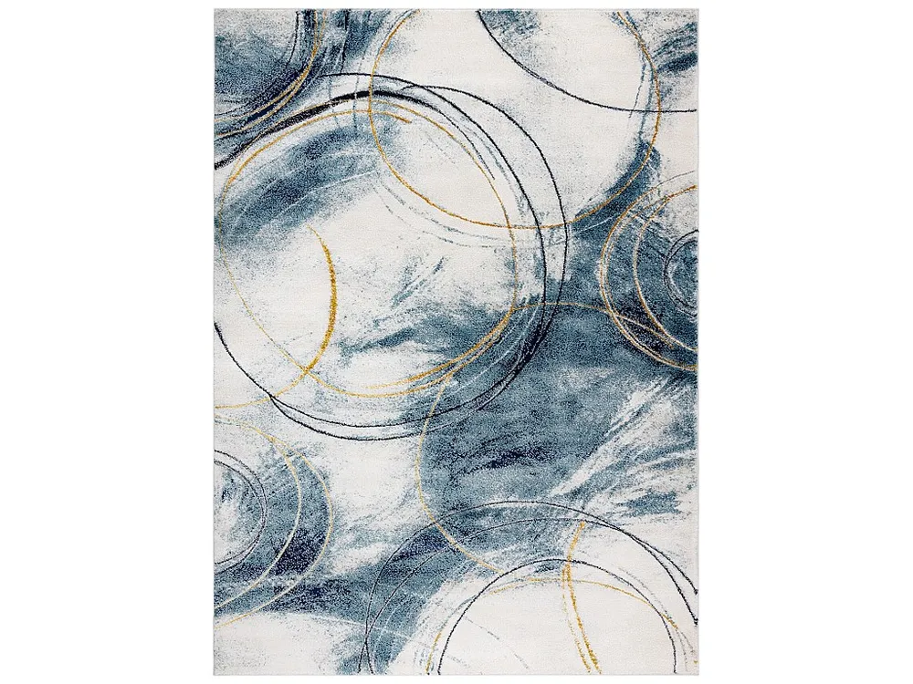 Tapijt EMERALD exclusief A0087 glamour, stijlvol cirkels blauw / goud 140x190 cm