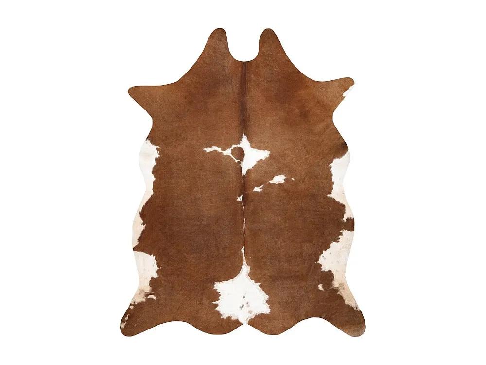Tapijt Kunstleer Imitatie rundleer , G5070-2 bruin- wit leer 100x150 cm