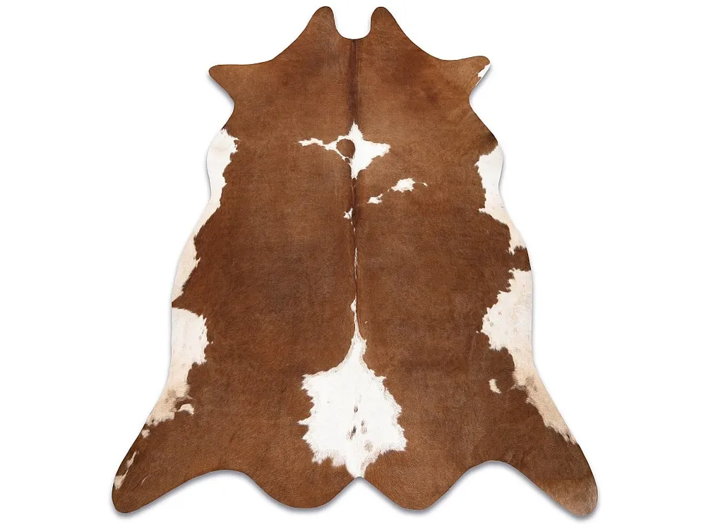 Tapijt Kunstleer Imitatie rundleer , G5070-2 bruin- wit leer 100x150 cm