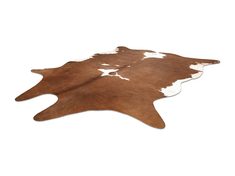 Tapijt Kunstleer Imitatie rundleer , G5070-2 bruin- wit leer 100x150 cm