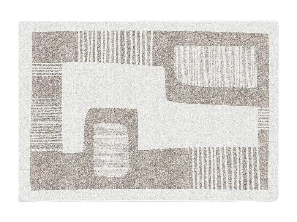 Tapijt met abstracte motieven - 160 x 230 cm - Grijs en ecru - VENUSA
