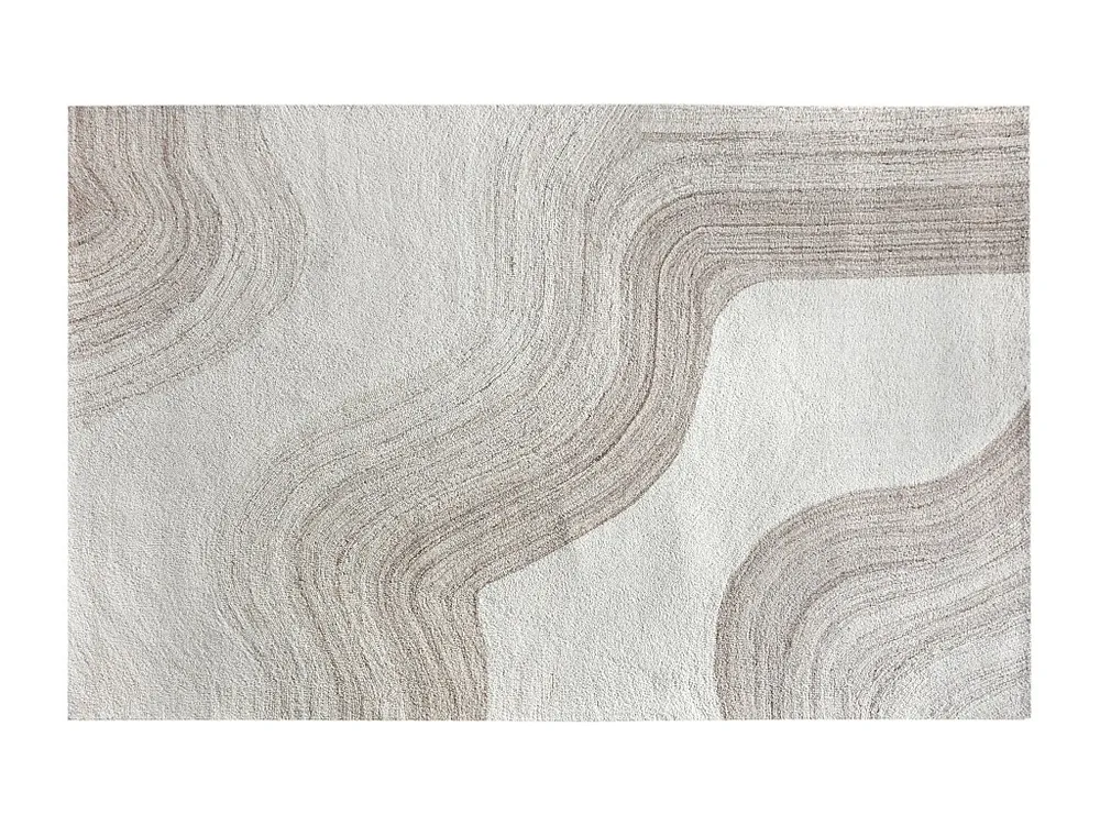 Tapijt met motieven van 100% wol - 200 x 290 cm - 1800 g/m2 - Ivoorwit en lichtbruin - AZARIA