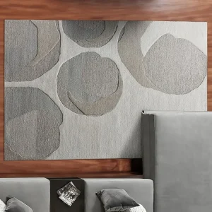 Tapijt met reliëf met motieven van wol en viscose - 160 x 230 cm - 2200 g/m2 - Grijs - KUMASI