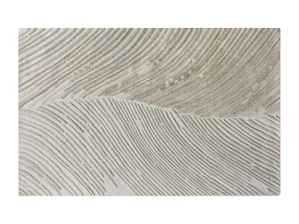 Tapijt met reliëf van 100% wol - 160 x 230 cm - 2200 g/m2 - Ivoorwit - SERAPHINA