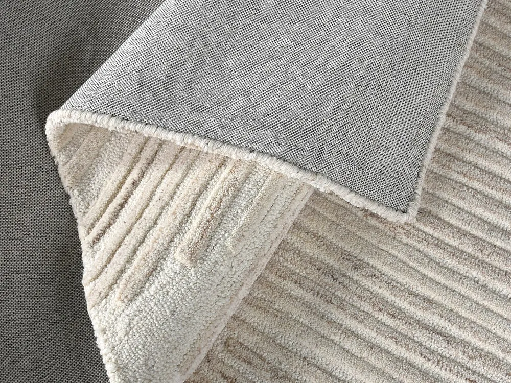 Tapijt met reliëf van 100% wol - 160 x 230 cm - 2200 g/m2 - Ivoorwit - SERAPHINA