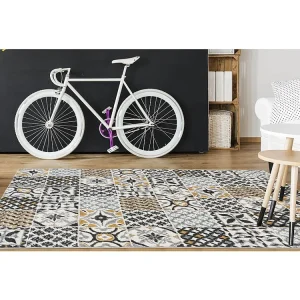 Tapijt met vloertegeleffect ORNICO - 160 x 230 cm - Meerkleurig