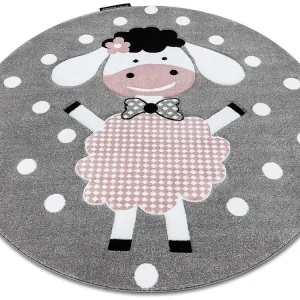 Tapijt PETIT DOLLY schaap, lammetje ROND grijskleuring cercle 140 cm
