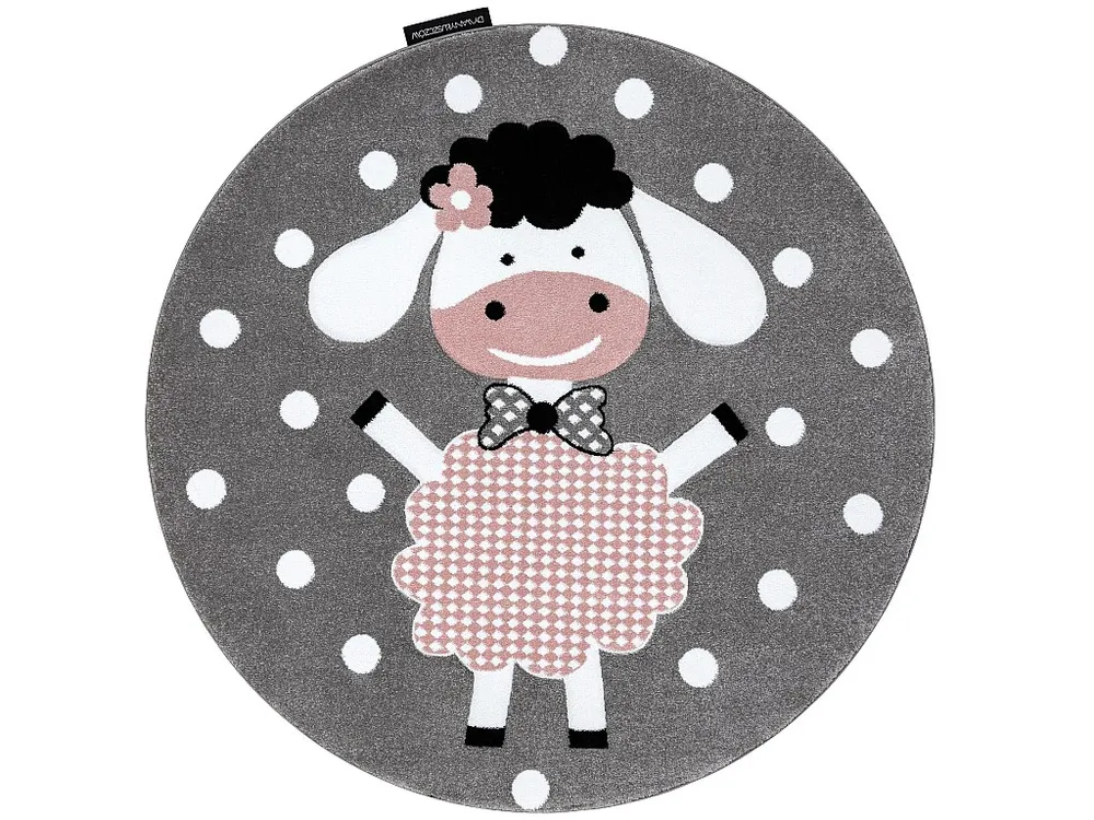 Tapijt PETIT DOLLY schaap, lammetje ROND grijskleuring cercle 140 cm