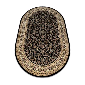 Tapijt ROYAL ADR Ovaal patroon 1745 zwart 150x250 cm