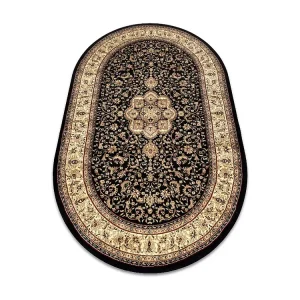 Tapijt ROYAL ADR Ovaal patroon 521 zwart 100x180 cm