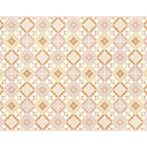Tapijt van vinyl met cementtegeleffect - 120 x 180 cm - Oranje - ELOZA