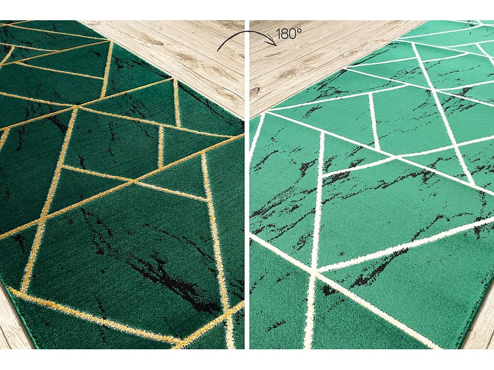 Tapijtloper EMERALD exclusief 1012 glamour, stijlvol marmer, geometris 100x160 cm