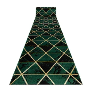 Tapijtloper EMERALD exclusief 1020 glamour, stijlvol marmer, driehoeke 80x410 cm
