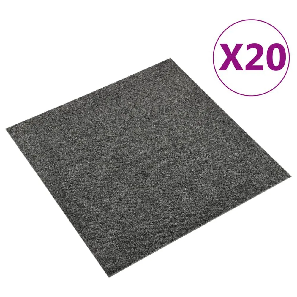 Tapijttegels 20 st 5 m² 50x50 cm antraciet