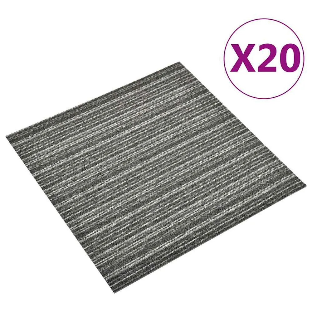 Tapijttegels 20 st 5 m² 50x50 cm gestreept antraciet
