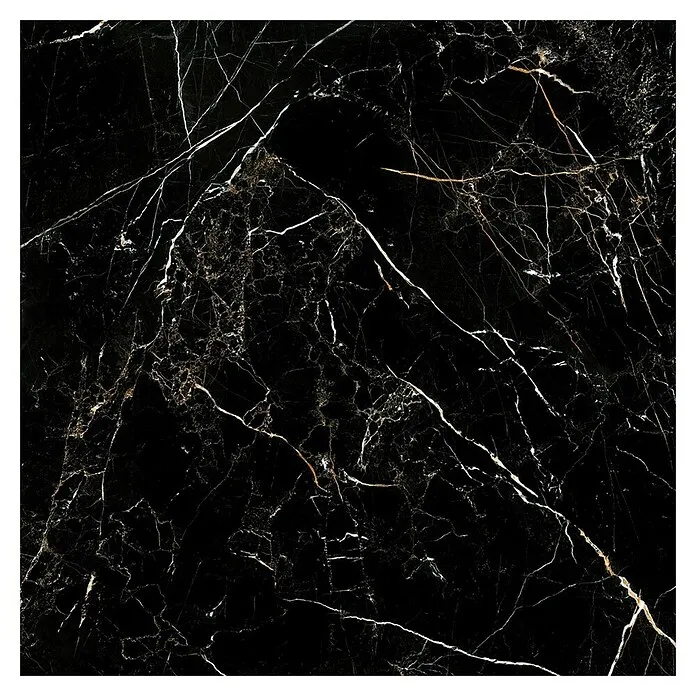 Tau ceramica Keramische tegel - Portloren Ravenzwart - 120 x 120 cm, Zwart, Glanzend