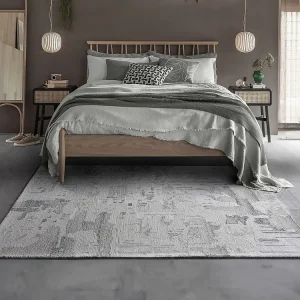 Vintage-tapijt van wol en viscose, handgemaakt - 160 x 230 cm - 1500 g/m2 - Grijs - MILORA