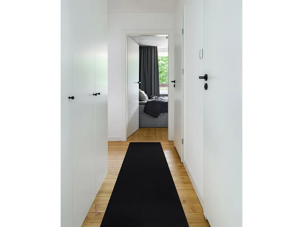 Vloerbekleding met rubberen bekleed RUMBA éénkleurig zwart 80 cm 80x540 cm