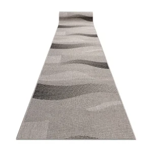 Vloerbekleding SISAL FLOORLUX patroon 20212 zilver / ZWART 80x160 cm