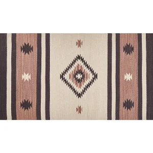 Vloerkleed kelim beige/bruin 80 x 150 cm ARAGATS