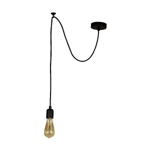 Andria Hanglamp, Zwart, 90 x 12 x 93 cm, EPIKASA - Incl. Garantie