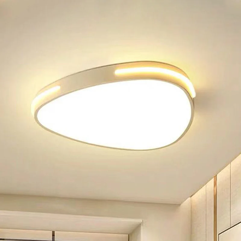 Driehoekig inbouwarmatuur, eenvoudige stijl, metalen slaapkamer LED-plafondlamp wit, 16"/19,5"/23,5" wijd