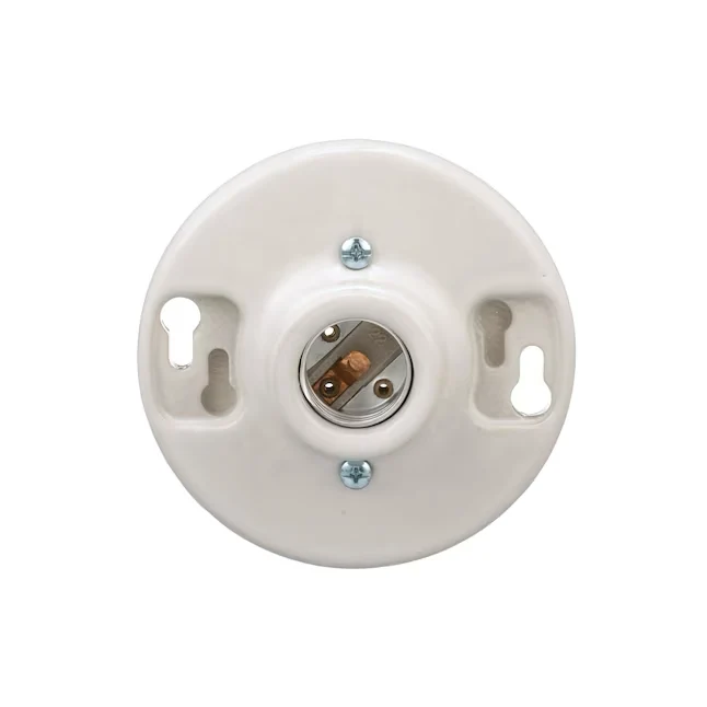 Gecertificeerd IP44 Eaton 660-Watt Porcelain Keyless Ceiling Socket, Wit