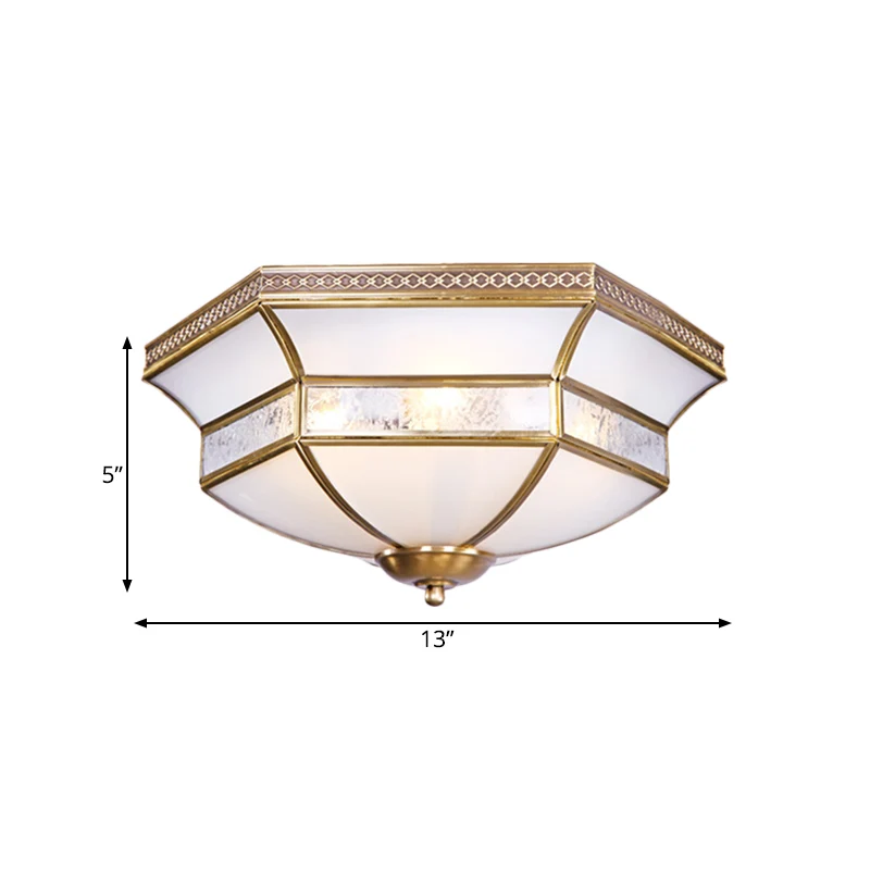 Gecertificeerd IP44 Messing geschulpte plafondmontage zacht wit glas 3/4 hoofden woonkamer inbouwlamp