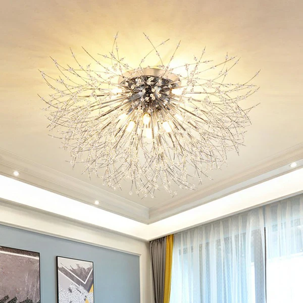Premium Kwaliteit Crystal Beaded Dandelion Ceiling Lamp Contemporary Flush Mount Lighting Bedroom
