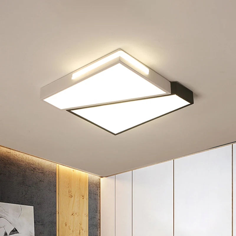 Premium Kwaliteit Eenvoudige rechthoekige/vierkante plafondinbouwlamp Metaal LED-slaapkamer Inbouwplafondlamp warm/wit, 21...