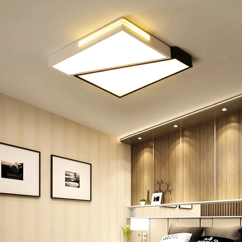 Premium Kwaliteit Eenvoudige rechthoekige/vierkante plafondinbouwlamp Metaal LED-slaapkamer Inbouwplafondlamp warm/wit, 21...