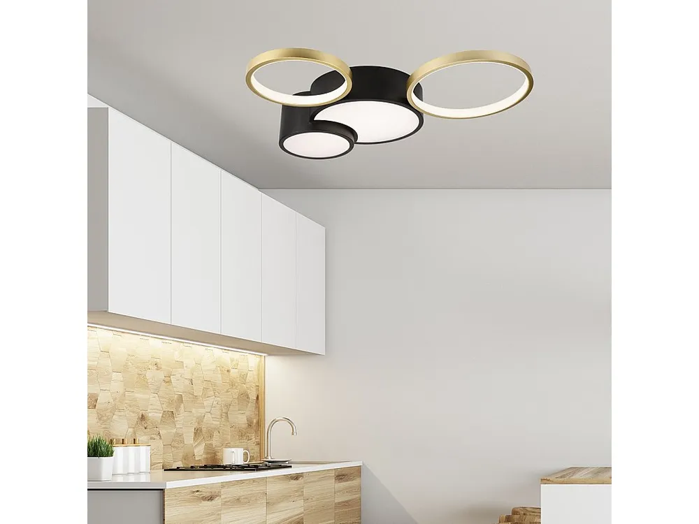 Premium Kwaliteit Plafondlamp Alize, Zwart, 9,5x60x60 cm, EPIKASA