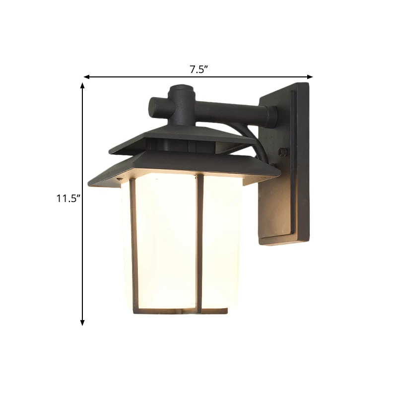 Premium Kwaliteit Traditionele trapeziumvormige wandlamp, 1 zwak, 7,5"/10" breed, ondoorzichtig glas, wandgemonteerde verl...