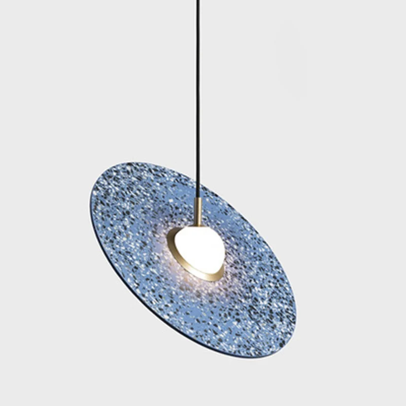 Terrazzo schijfophanging Verlichting Minimalisme Plafondhanglamp met één lamp boven tafel | Snel Leverbaar