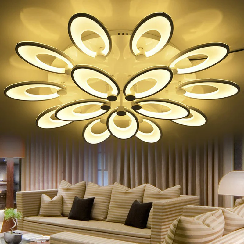Peacock Woonkamer LED Semi-inbouwverlichting Acryl Eigentijds plafondgemonteerd lichtarmatuur wit